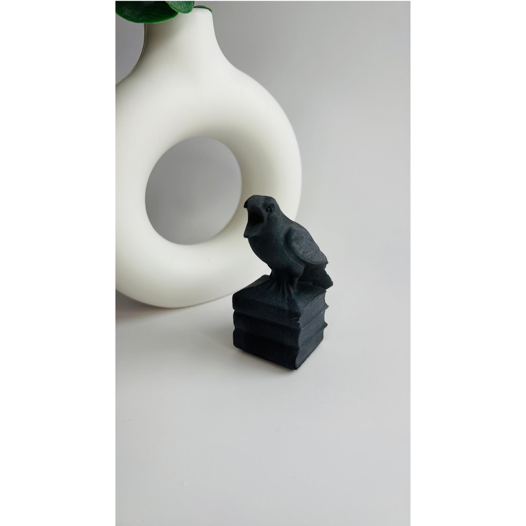 Basalt Rabe auf Büchern