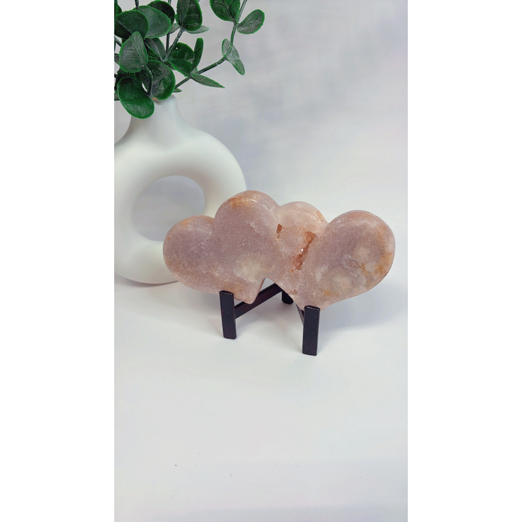 Pink Amethyst Doppelherzen