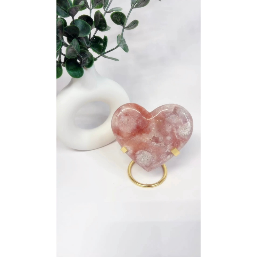 Pink Amethyst Druzy Herz